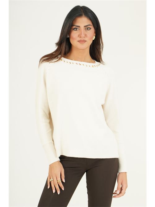 Maglia con applicazioni GM by Gai Mattiolo | GM4318ACCBURRO